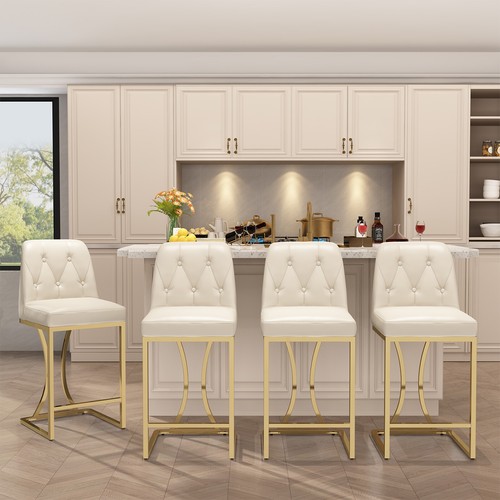 Set leather bar stools - leather,